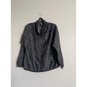 HTF Discontinued Champion C9 Black Windbreaker Jacket Shiny Mesh Zip Up Pockets